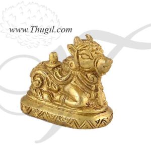 Lord Nandi Brass Statue 2"