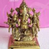 Brass Shree Ganesha With Riddhi Siddhi Statues 5 inches