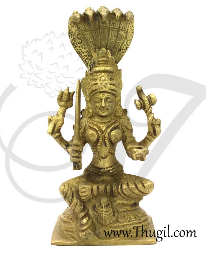 4'' Goddess Mariamman Brass idol