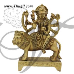 Goddess Durga Devi Hindu Religious Brass Statue