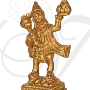 3.5" Lord Hanuman Statue Brass Anjaneya Sculpture Brass
