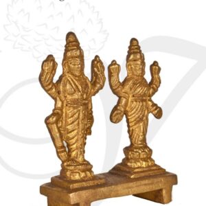 2.2" Lord Vishnu & Lakshmi Brass idol