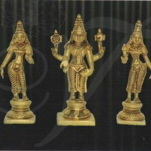 Vishnu Sridevi & Bhoodevi Moorthi Brass idol Buy Now 5.5"