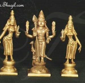 5 inches Murugan Valli Deivanai Brass Statue Available online