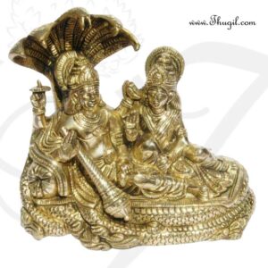 6.5" Lord Vishnu & Lakshmi Brass idol