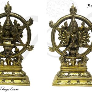 6" Chakrathazhwar Chakra Perumal Vishnu Brass Lord Hindu Idols Buy Now
