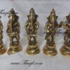 6" Ganesha Ganesh Musician Set Brass Hand Crafted Set of Five Statues Buy Online