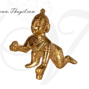 4.5" Lord Krishna Baby Krish Kanna Brass Statue Buy Now
