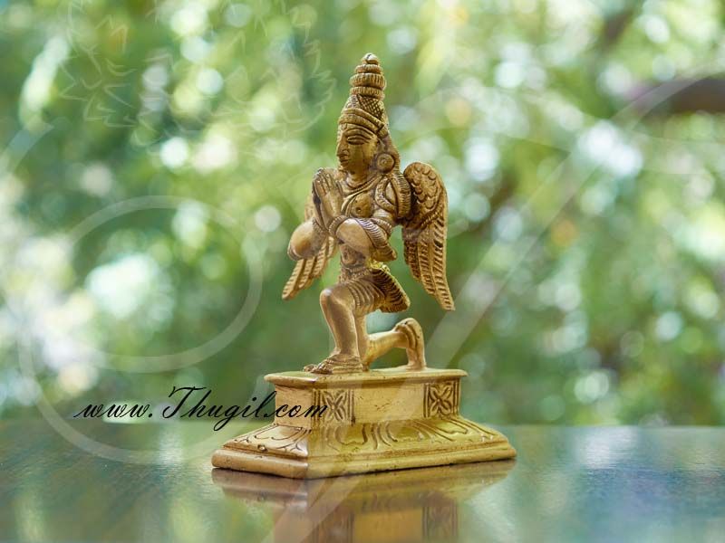 5.5" Indian Lord Garudalwar Brass Decorative Statue.