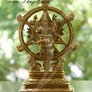 7" Brass Chakrathazhwar Chakra Perumal Vishnu Hindu Idols Buy Now