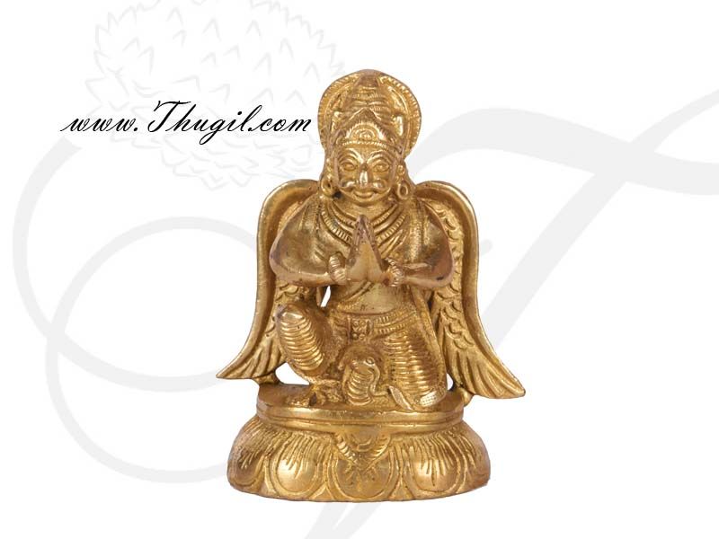 3.5" Indian Lord Garudalwar Brass Decorative Statue.