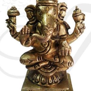 5.5" Ganesha Standing Brass Diya India Indian Gift