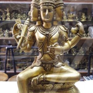 16 inches tall Brass Four Faced Brahma Brahmaji Hindu Idols Buy Now