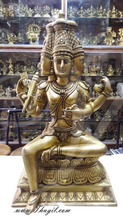 16 inches tall Brass Four Faced Brahma Brahmaji Hindu Idols Buy Now