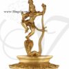 9" Lord Krishna Dancing on Serpent Snake Kaliya Brass Sculpture