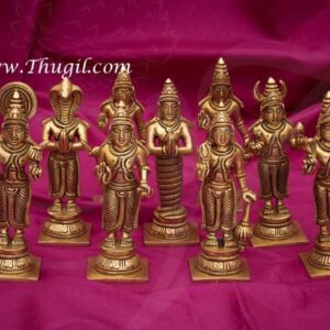 5.5 inch Navagraha Idols set in Brass Hindu Pooja Idols Buy online