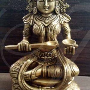 Brass Annapurna Available Hinidu Devi Statue from India 10 inches