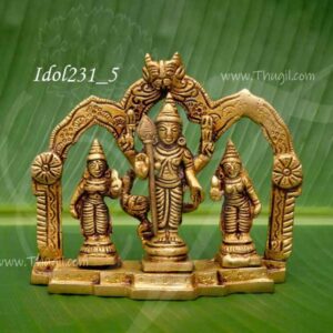Murugan Valli Deivayani Brass Small Statue 5 inches