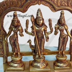 8 inches Murugan Valli Deivanai Brass Statue Available online