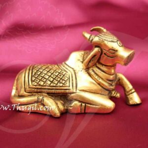 Nandi Brass Statue India Bull for Lord Shiva Shop Online - 2"