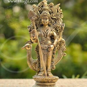 Brass Lord Murugar Karthikeya Statue Buy Now 10"