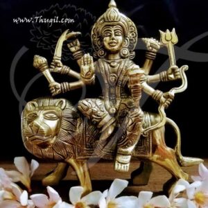 Brass Durga Devi Hindu Religious Goddess Statue Buy Now 7"