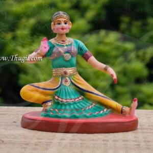 Indian Handcraft Tanjore Lady Bharatanatyam Dancing Golu Doll Tanjore bomai 9.5"