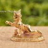 Lord Little Baby Krishna Gold Plated Brass Statue In Butter Thief Posture Buy Now 4.5"