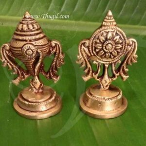Shanku Chakram Brass Stand Buy Online 2.2"
