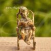 Brass Ganesha Sitting On Rocking Chair Statue 6.5"