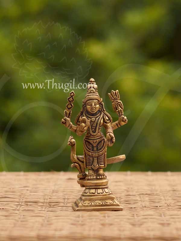 Lord Murugar Karthikeya Brass Statue Buy Now 4 inches