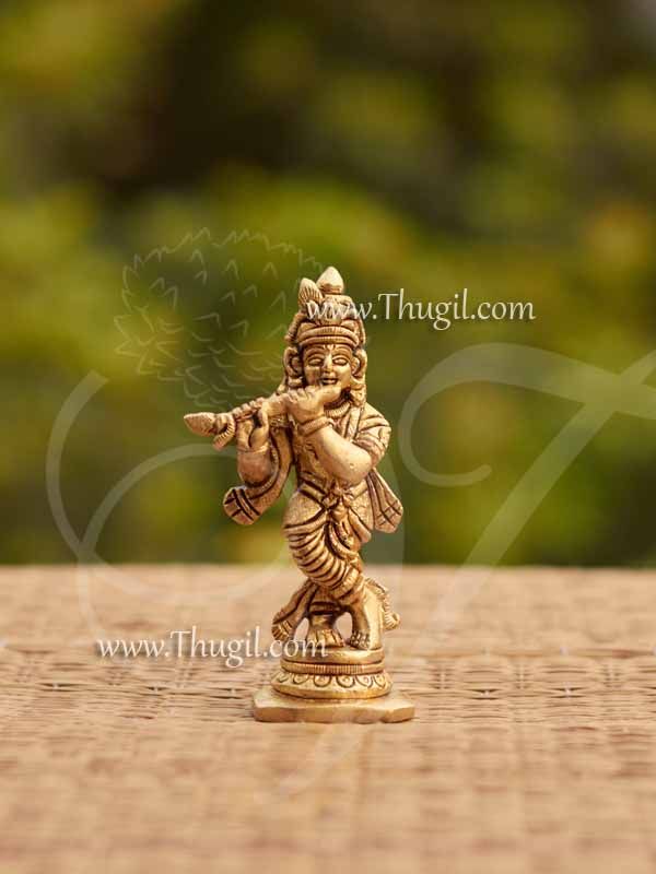 Lord Krishna Brass Statue 4 inches Buy Now