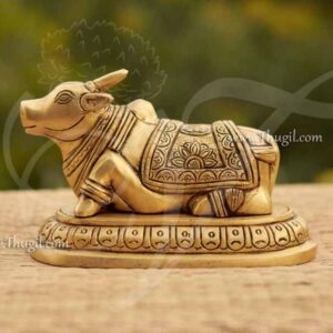Nandi Brass Statue India Bull for Lord Shiva Shop Online - 4"