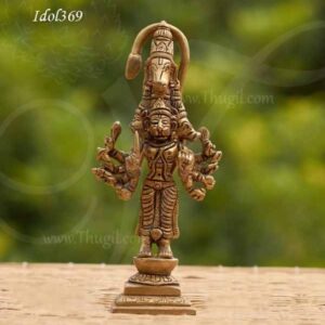 Brass Five Faces Panchamuga Panchmukhi Hanuman Statue Buy Now 5.5 inches
