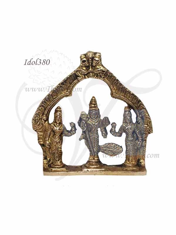 Murugan Valli Deivanai Brass Statue Idols 4 inches