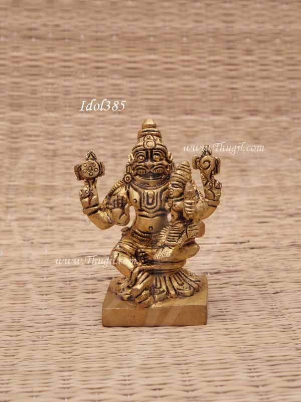 Lord Lakshmi Narasimhar Narasimha with Lakshmi Brass Idol 3 inches