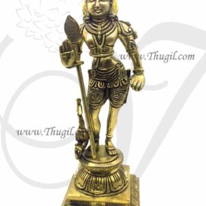 Brass Lord Bala Murugan Karthegeyan With Peacock Statues 11 Inches