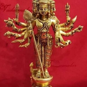 Brass Lord Murugar Karthikeya Statue 10 Inches