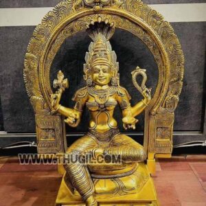 Brass Idol of Goddess Mariamman Statue Karumaiamman 23 Inches