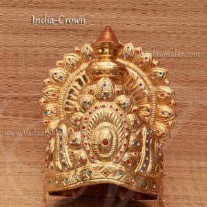 Indian Raja King Rani Queen Crown Kreedam Mukut Gold