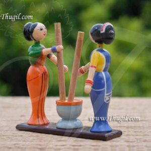 Womens Rice Pounding Traditional Golu Doll Bommai Navarathatri Buy Now 5.5 inches