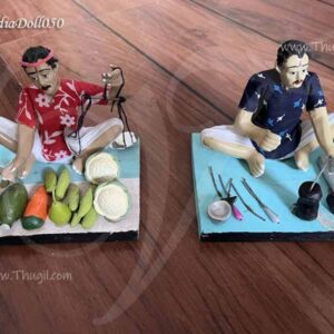 Golu Doll Bommai Indian Vegetable Seller Blacksmith Navarathatri 2 Dolls