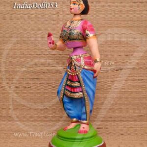 Indian Handcraft Tanjore Lady Bharatanatyam Dancing Golu Doll Tanjore bomai 14 inches