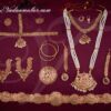 10 pieces Simple kemp stones south Indian bridal bharatanatyam jewelry set - Medium size