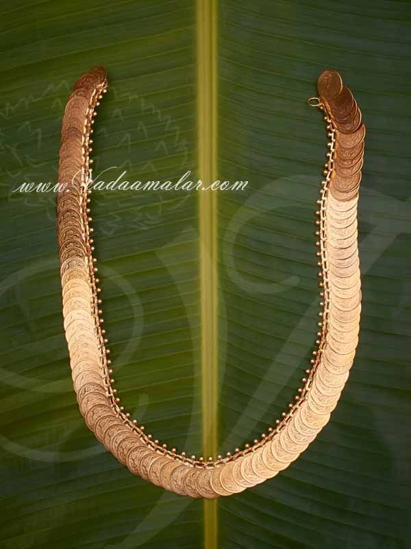 3 feet Long Coin Necklace Kasumalai Lakshmi Sringhaar Jewelry
