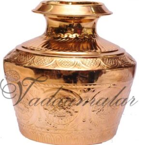 Copper Kalasham Kalash for Holi water Puja Astalakshmi Decoration Buy Now 9 inches