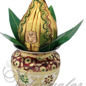 Meenakari Stainless Steel Kalasam sombu with coconut