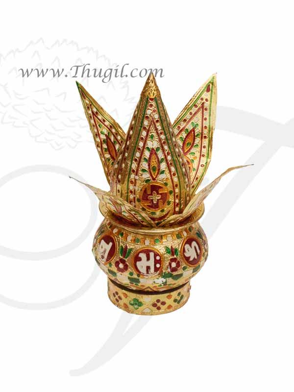 9" Meenakari Stainless Steel Kalasam Sombu with Coconut Buy Now