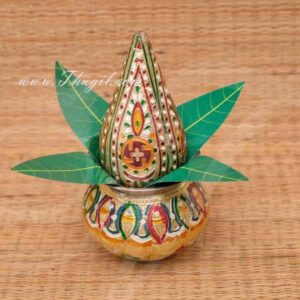Meenakari Stainless Steel Kalasam Sombu With Decorated Coconut Buy Now