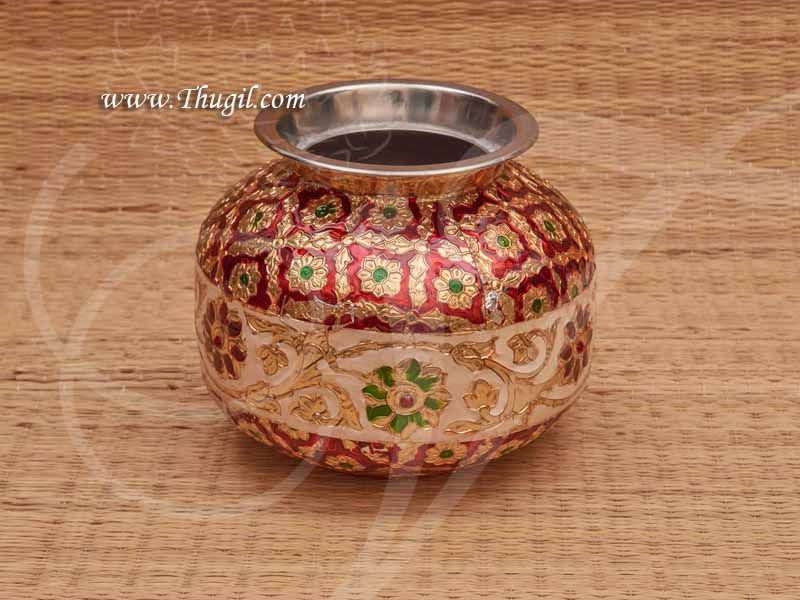 Meenakari Stainless Steel Kalasam Sombu Large Decorated Kodam Buy Now